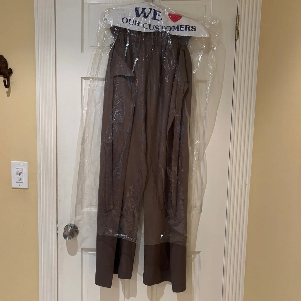 CULT GAIA - Olive Green Linen High-Rise Pants - Small - Picture 3 of 8